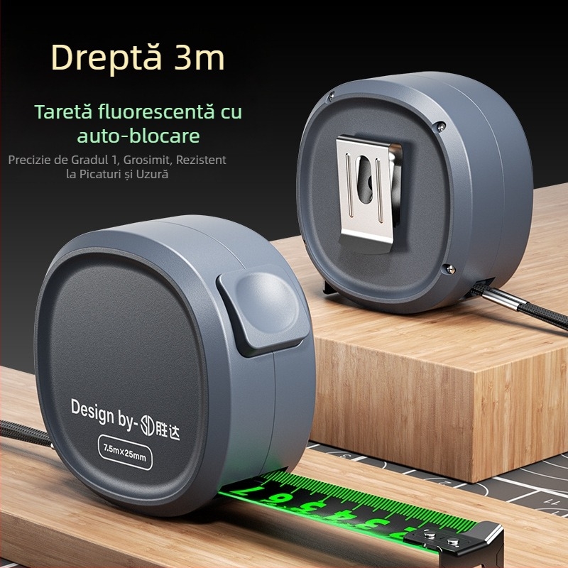 Ruletă auto-blocantă cu tambur din oțel, design întărit, carcasă rezistentă la uzură, bandă fluorescentă