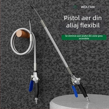 Wallvan pistol de suflat praf, model Stowable, aliaj de aluminiu, universal pentru curățare și îndepărtarea prafului