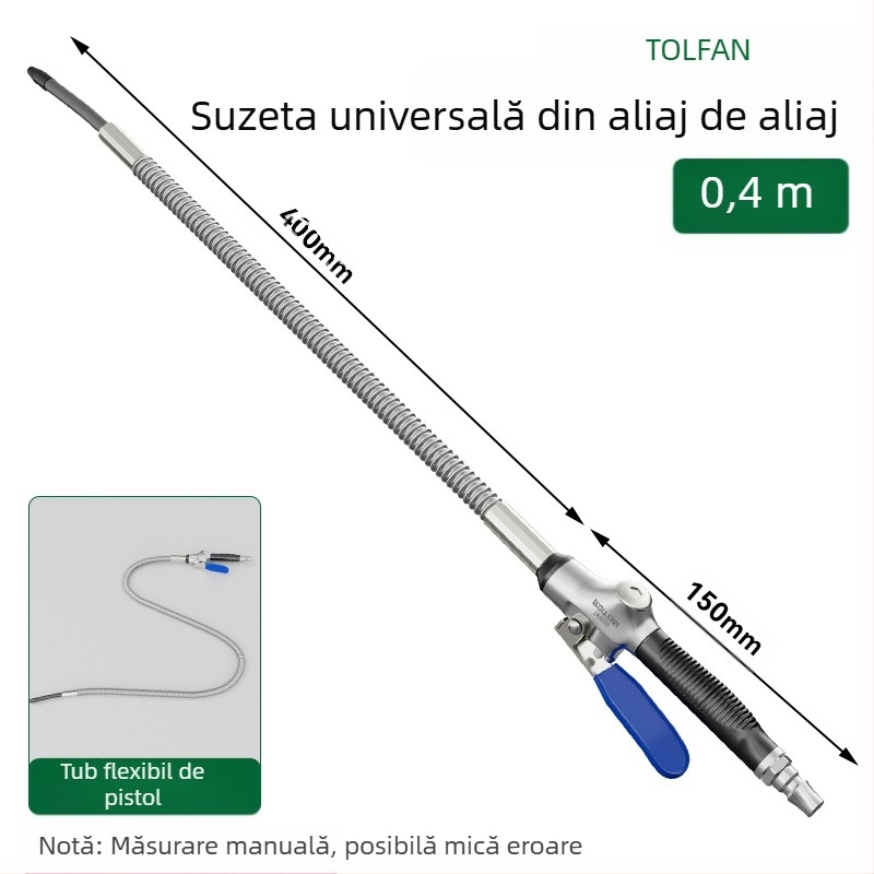Wallvan pistol de suflat praf, model Stowable, aliaj de aluminiu, universal pentru curățare și îndepărtarea prafului