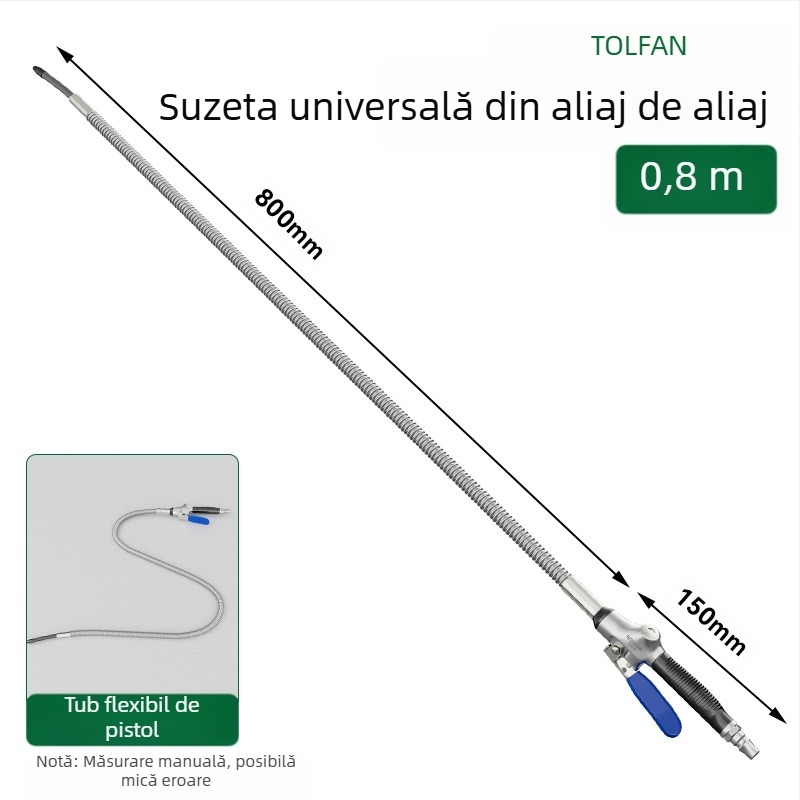 Wallvan pistol de suflat praf, model Stowable, aliaj de aluminiu, universal pentru curățare și îndepărtarea prafului