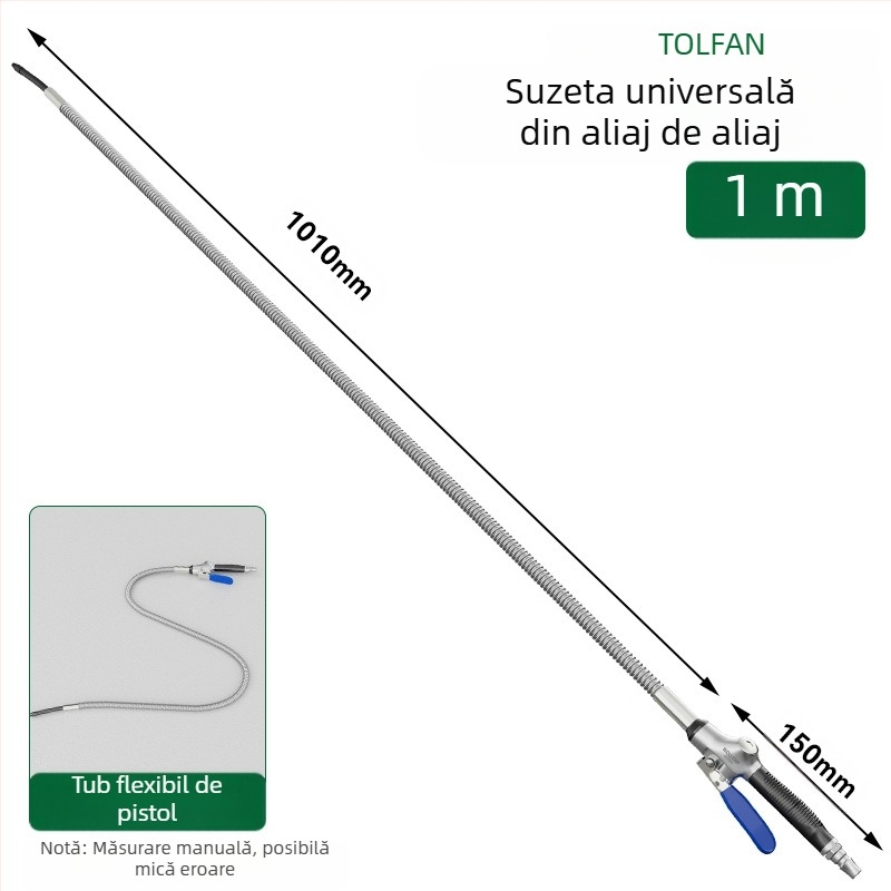 Wallvan pistol de suflat praf, model Stowable, aliaj de aluminiu, universal pentru curățare și îndepărtarea prafului