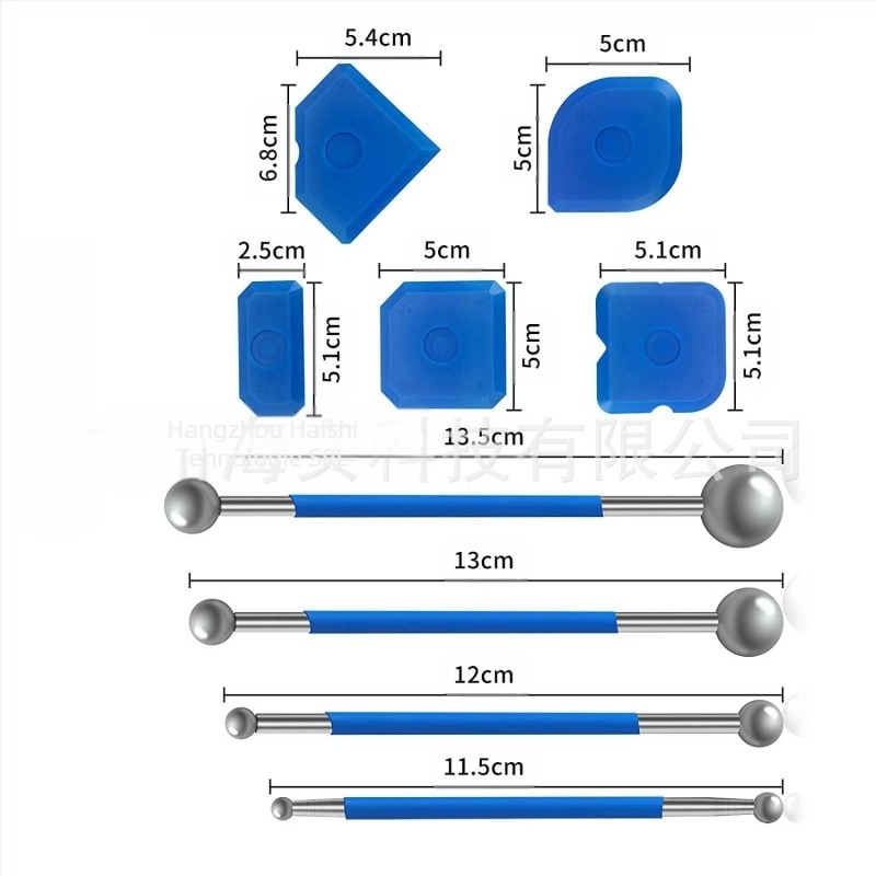 MCKAY BC-A084 Set de 9 piese – unelte pentru finisarea sigilanților de sticlă