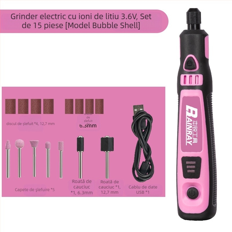 Polizor-miniu electric pentru lustruire – Li-ion reîncărcabil, 3,6V, viteză fixă, pentru lustruire și tăiere DIY