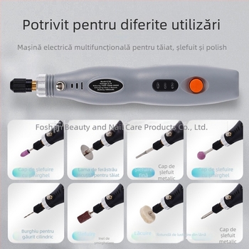 Burghiu electric mini de precizie pentru gravură pe jad și lemn, gravură și lustruire (baterie Li-ion reîncărcabilă, 3.7V–5V, transmisie în trei trepte, cablu 1 m)