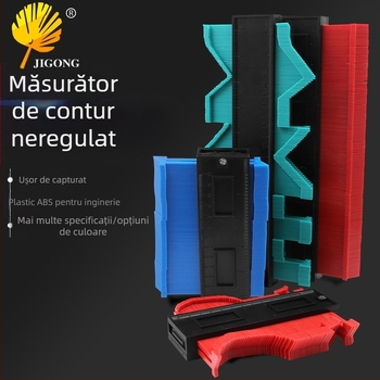 Joist comparator de profil cu contur neregulat, formă arcuită și riglă în radiani