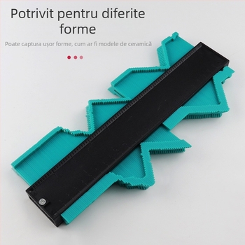 Joist comparator de profil cu contur neregulat, formă arcuită și riglă în radiani