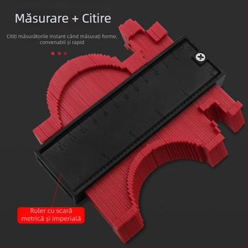 Joist comparator de profil cu contur neregulat, formă arcuită și riglă în radiani