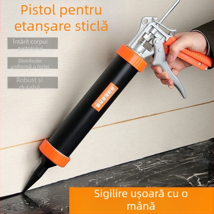Pistol de lipit cu silicon pentru sticlă — model economic pentru uz casnic (Seria: Glass glue gun; Presiune maximă: 0-999; Greutate: 0-550)