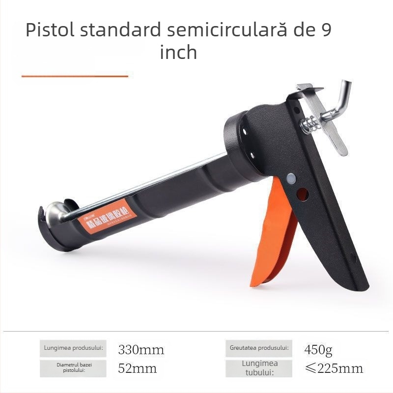 Pistol de lipit cu silicon pentru sticlă — model economic pentru uz casnic (Seria: Glass glue gun; Presiune maximă: 0-999; Greutate: 0-550)