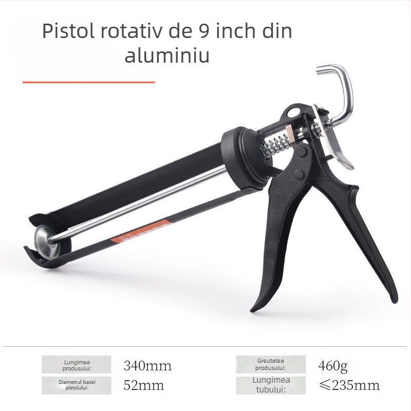 Pistol de lipit cu silicon pentru sticlă — model economic pentru uz casnic (Seria: Glass glue gun; Presiune maximă: 0-999; Greutate: 0-550)