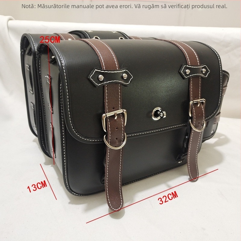 Geantă laterală pentru motocicletă - Piele, DUKE.ARMOR, Pachet Cavaler, 21152193301, Personalizare disponibilă