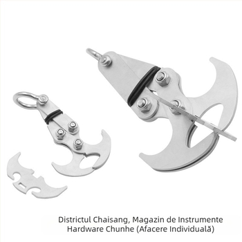 Cârlig de alpinism din oțel inoxidabil, exterior, cu mecanism pliabil de eliberare și gravitație