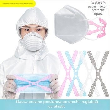 Accesoriu pentru protecția urechilor la mască, cataramă reglabilă, design pentru purtare pe spate, material oppopp, unisex adulți