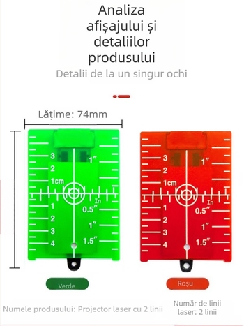 Nivel laser cu placă țintă magnetică și fascicule infraroșii și vizibile pentru alinierea la tavan