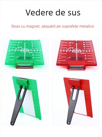 Nivel laser cu placă țintă magnetică și fascicule infraroșii și vizibile pentru alinierea la tavan