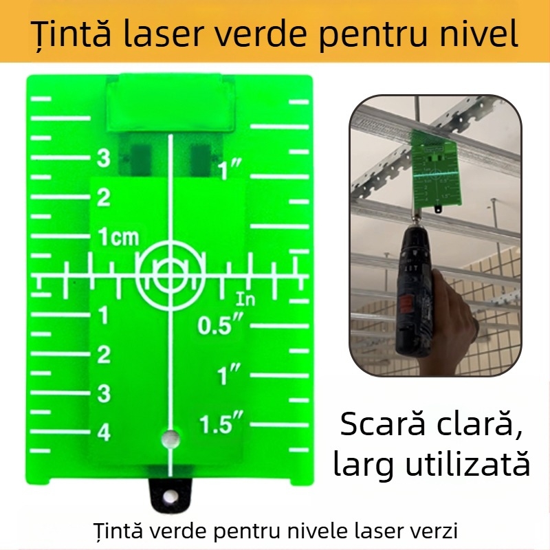 Nivel laser cu placă țintă magnetică și fascicule infraroșii și vizibile pentru alinierea la tavan