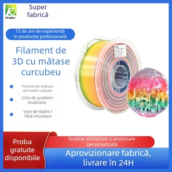 Filament pentru imprimare 3D Pinrui — PLA cu finisaj mătase, secțiune circulară, densitatea 1.24