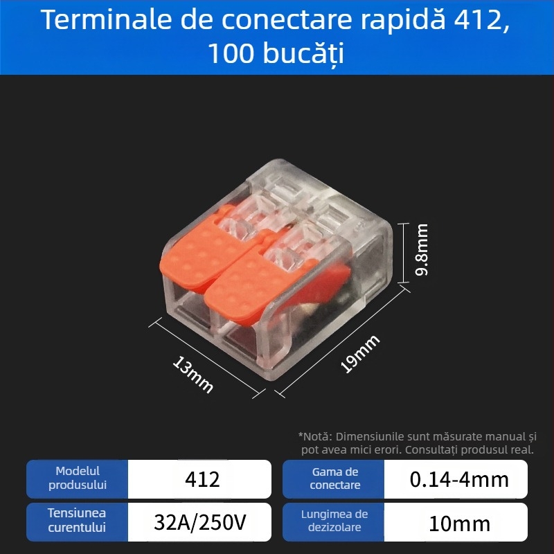 Terminal de conectare rapidă pentru cabluri în paralel și branșare, 2345 găuri, 1 intrare-1 ieșire, cu clemă de conectare rapidă