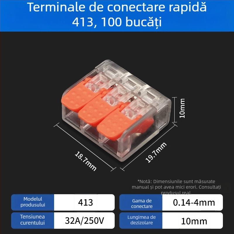 Terminal de conectare rapidă pentru cabluri în paralel și branșare, 2345 găuri, 1 intrare-1 ieșire, cu clemă de conectare rapidă