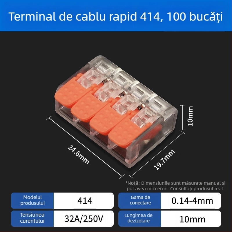 Terminal de conectare rapidă pentru cabluri în paralel și branșare, 2345 găuri, 1 intrare-1 ieșire, cu clemă de conectare rapidă