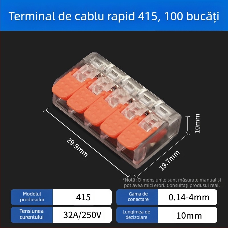 Terminal de conectare rapidă pentru cabluri în paralel și branșare, 2345 găuri, 1 intrare-1 ieșire, cu clemă de conectare rapidă