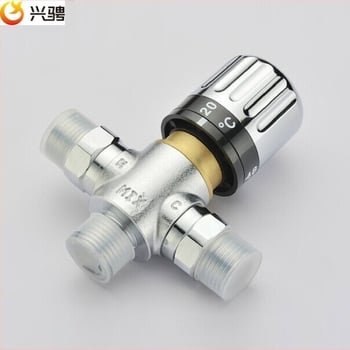 XC-02 Robinet termostatic de amestec din cupru, cu aliaj SMA, conexiune DN15, presiune de lucru 0,03–1 MPa, potrivit pentru boilere solare, electrice și pe gaz.