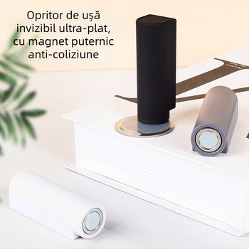 Sistem de susținere a ușii montat pe podea — control automat, ABS magnetic, finisaj mat, potrivit pentru spații foarte înguste