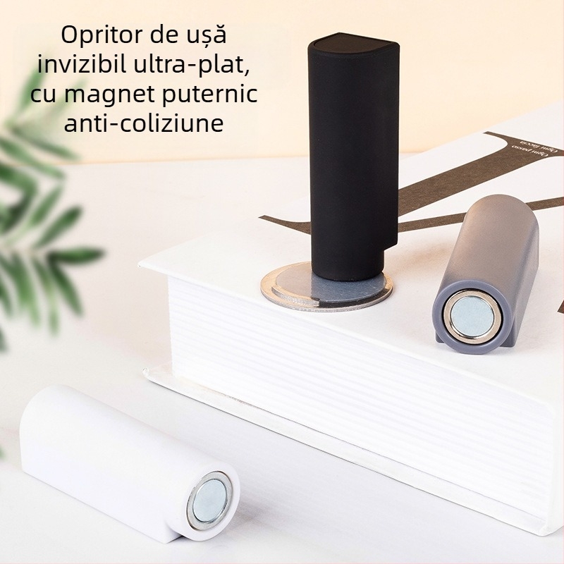 Sistem de susținere a ușii montat pe podea — control automat, ABS magnetic, finisaj mat, potrivit pentru spații foarte înguste