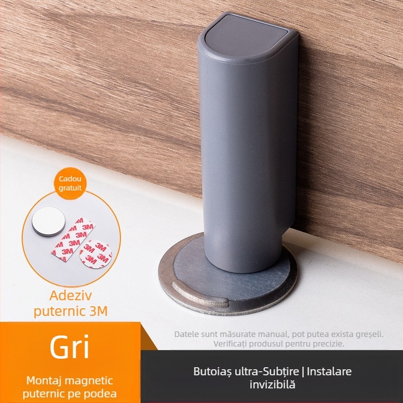 Sistem de susținere a ușii montat pe podea — control automat, ABS magnetic, finisaj mat, potrivit pentru spații foarte înguste