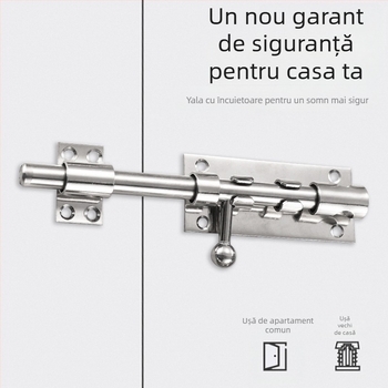 Zăvor pentru ușă tip F din oțel inoxidabil, cu gaură de blocare, model F type, finisaj fin, stil modern minimalist