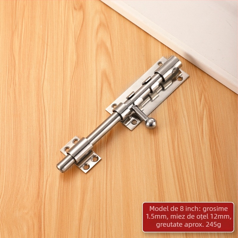 Zăvor pentru ușă tip F din oțel inoxidabil, cu gaură de blocare, model F type, finisaj fin, stil modern minimalist