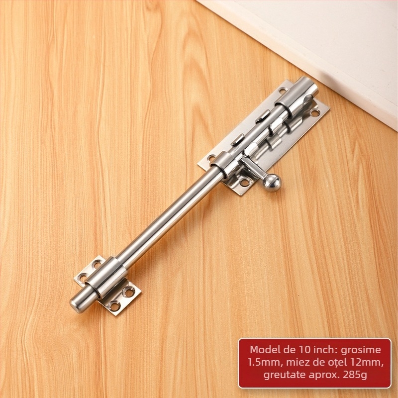 Zăvor pentru ușă tip F din oțel inoxidabil, cu gaură de blocare, model F type, finisaj fin, stil modern minimalist