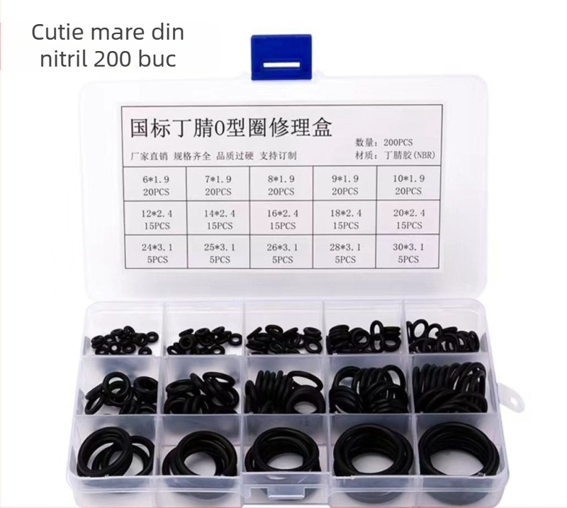 Set de garnituri O pentru reparații: nitrilă (NBR), fluorocauciuc (FKM) și silicon; pentru aplicații hidraulice la temperaturi înalte, etanșare impermeabilă