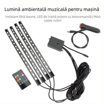 Lumină ambientală LED pentru interiorul mașinii, 15 lămpi, 12V, 30W, 800 lm, viață 50.000 h
