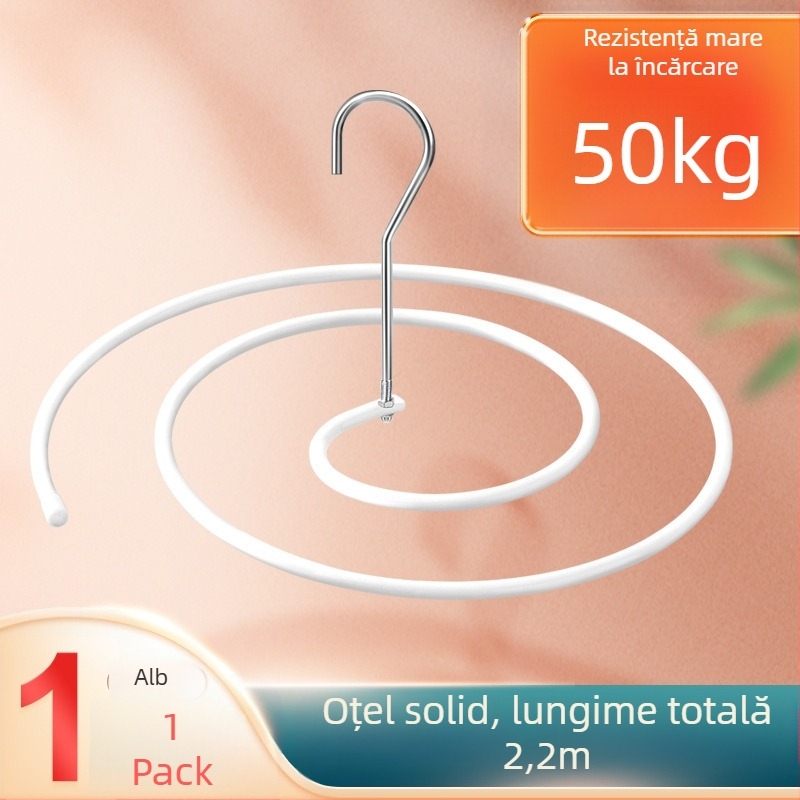 Uscător de haine suspendat, formă rotundă cu clipsuri, construcție din fier