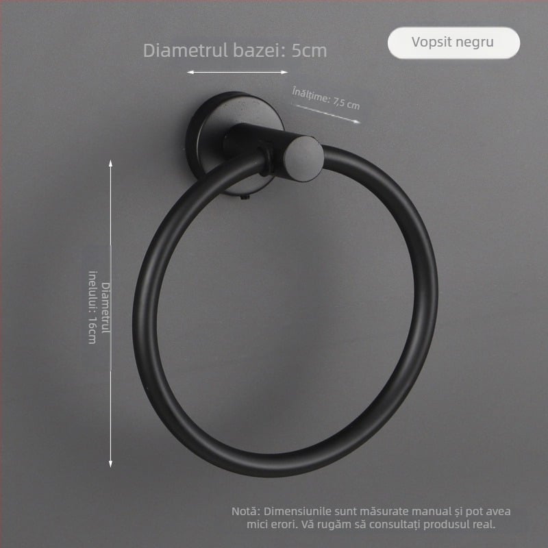 Inel pentru prosoape din oțel inoxidabil 304, finisaj lucios, capacitate de încărcare 10 kg, set de accesorii pentru baie