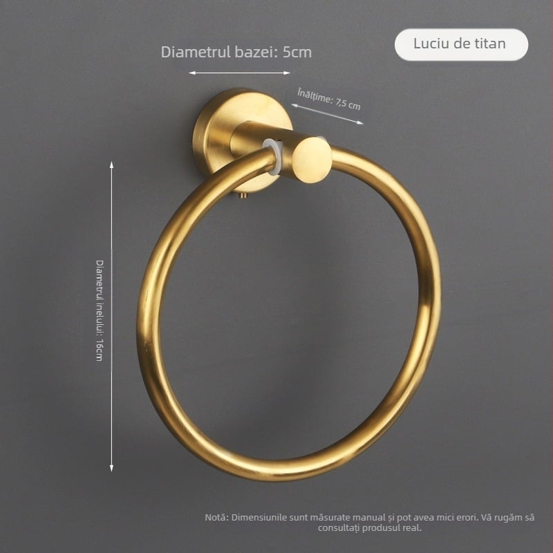 Inel pentru prosoape din oțel inoxidabil 304, finisaj lucios, capacitate de încărcare 10 kg, set de accesorii pentru baie