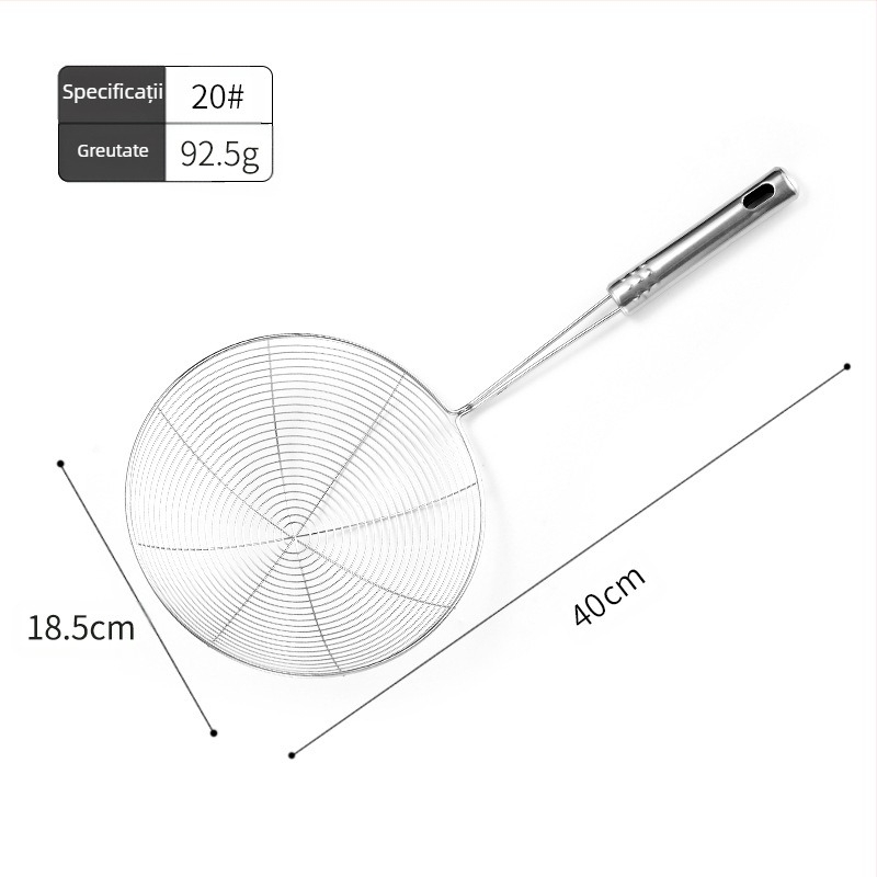 Lingură de bucătărie din oțel inoxidabil cu mâner din sârcă nemagnetic