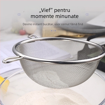 Lingură de prăjit din oțel inoxidabil cu mâner din lemn, cap dublu, anti-alunecare, protecție împotriva arsurilor