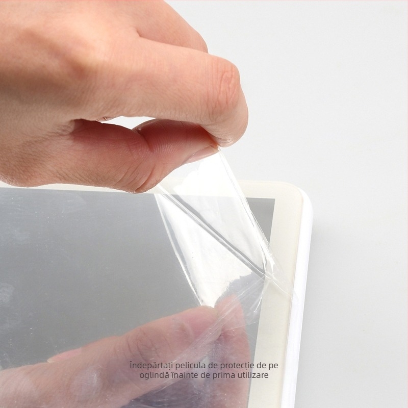 FCCEMC Oglindă de machiaj pentru mașină LED, Oglindă HD, montaj snap-on, reglaj în 3 trepte, 320 g