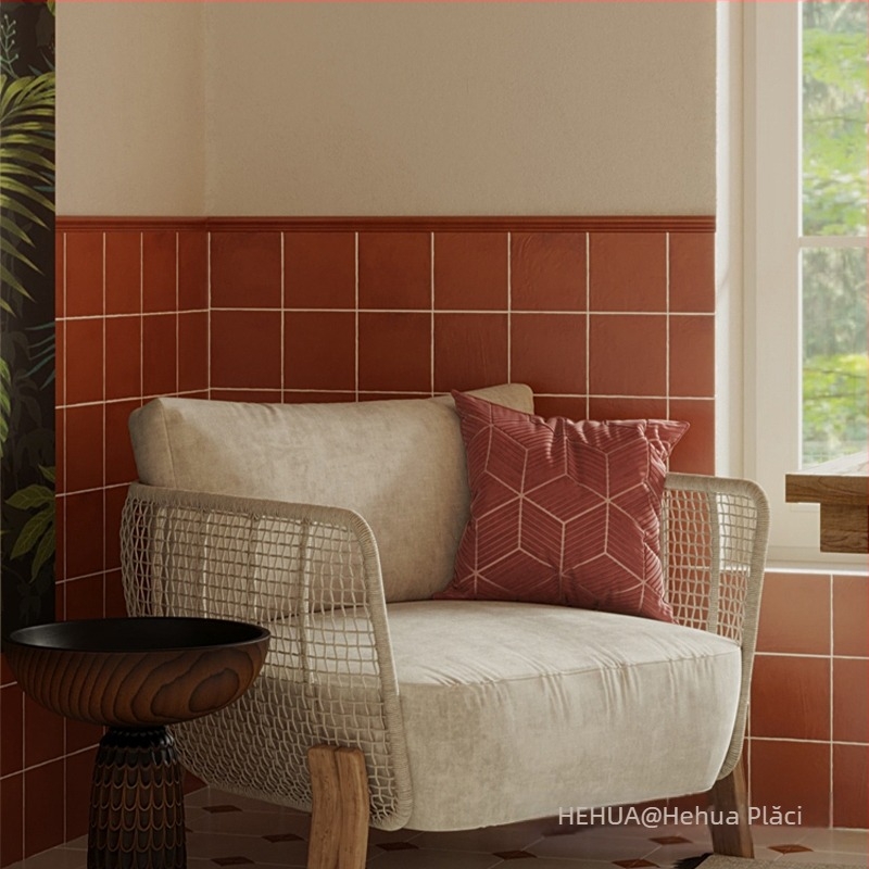 Placă ceramică cu aspect de cărămidă, seria Star Sand, stil pastoral, anti-derapant și rezistent la uzură, potrivită pentru living, absorbție de apă >0,5%