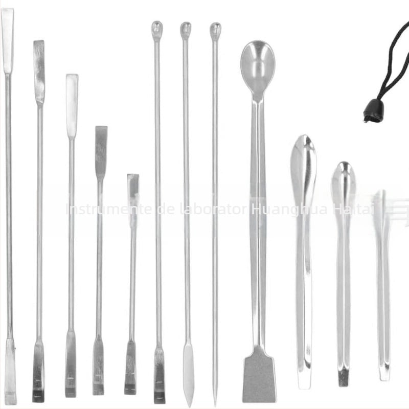 Lingură medicală din oțel inoxidabil, cu capete duble, micro-dozare, Haitai, ambalaj de 3 bucăți, toleranță ±1 mm