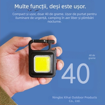 Lumină LED mini pentru chei – Lumină de lucru magnetică multifuncțională cu deschizător de sticle (6W • Încărcare • 500mAh • Model XH-69)