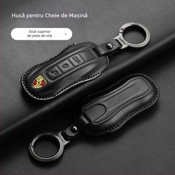 Carcasă pentru chei Porsche din piele de vită, stil etnic