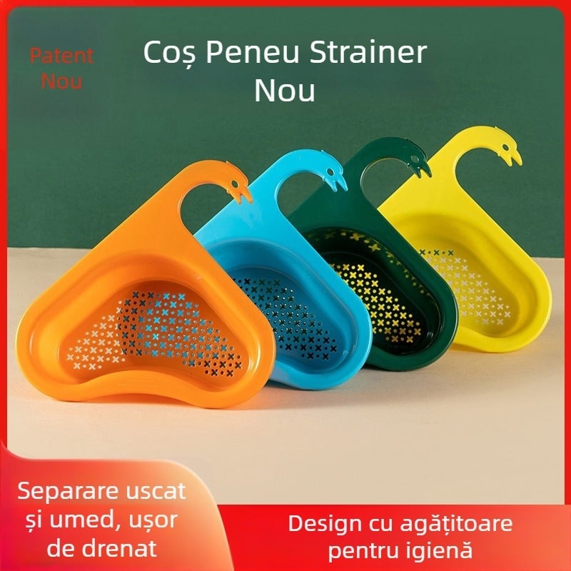 Coș de drenaj în formă de lebădă pentru chiuvetă – Plastic, suspendat, Xin Senmiao, Zhejiang