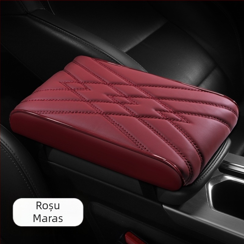 Pad universal pentru cotul consolei auto, piele Napa, spumă memory, suport pentru cot, design îngroșat
