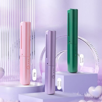 Aparat de netezire și îndreptare a părului fără fir, cu ioni negativi, încălzire din turmalin ceramic, control al temperaturii în 10 trepte, 45W, 110–220V, dual-use portabil