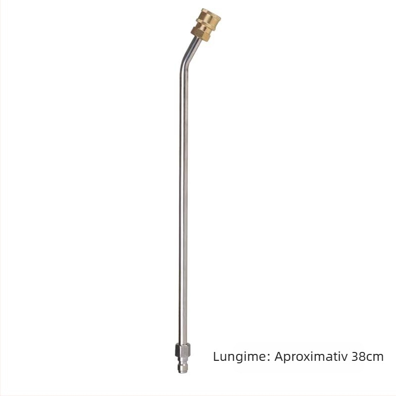 Tub extins pentru pistol de spălat cu presiune înaltă cu cot îndoit — cuplaj rapid 1/4, oțel inoxidabil și cupru, duză 11 mm, potrivit pentru furtun de înaltă presiune, 150 g