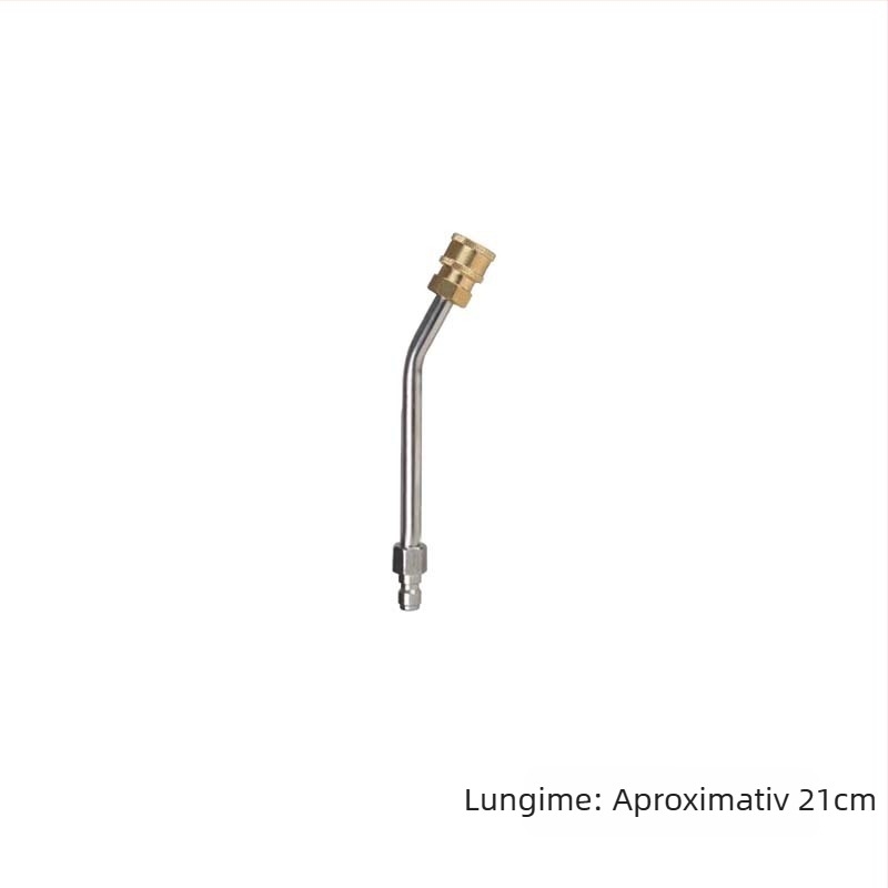 Tub extins pentru pistol de spălat cu presiune înaltă cu cot îndoit — cuplaj rapid 1/4, oțel inoxidabil și cupru, duză 11 mm, potrivit pentru furtun de înaltă presiune, 150 g