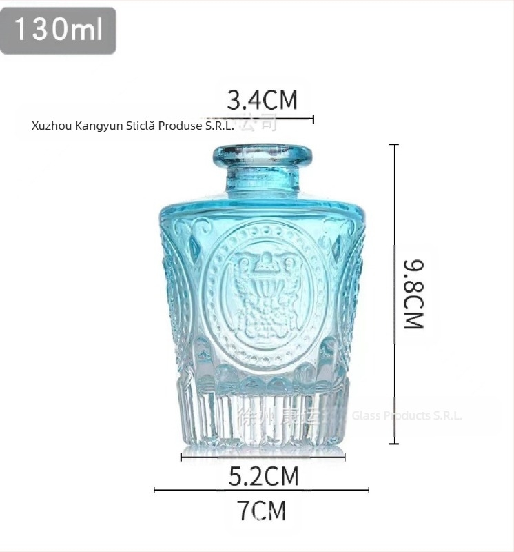 Sticlă de aromaterapie cu design roman sculptat pentru decorul casei, sticlă sodă-lime, personalizabilă